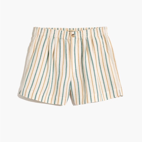 Madewell Striped Linen Shorts Relaxed Fit - Picture 2 of 6